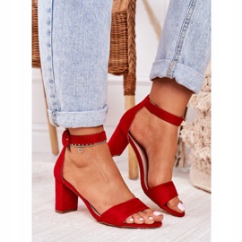 EVE Damen Sandalen mit Absatz Wildleder Rot Lexi 2