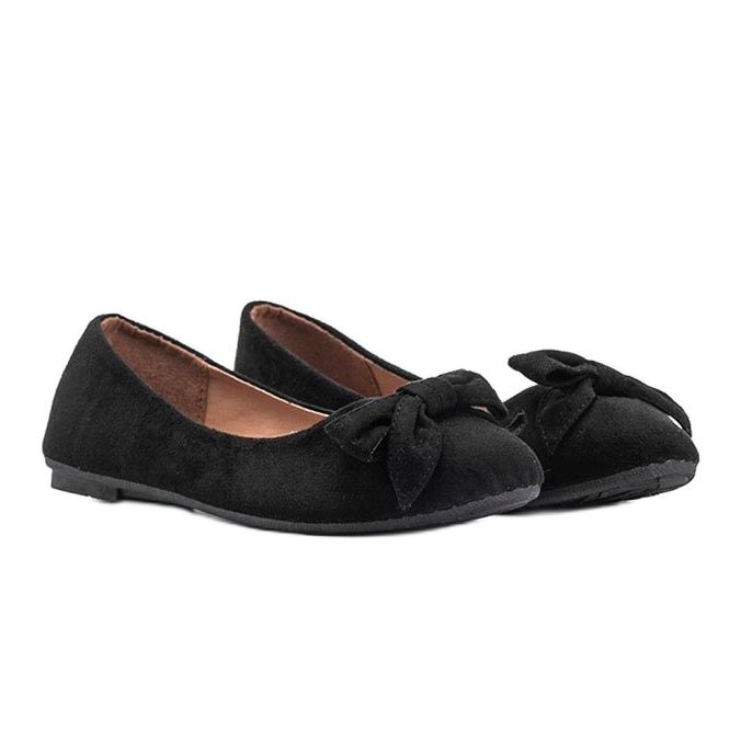 Schwarze Wildleder Ballerinas von Ellie 1