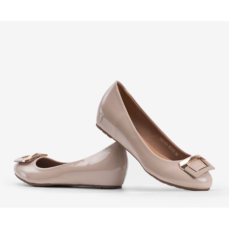 Beige Schuhe mit Keilabsatz Lillie 1