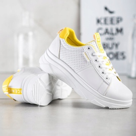 SHELOVET Turnschuhe Na Bielej Platforme Nice weiß gelb 1