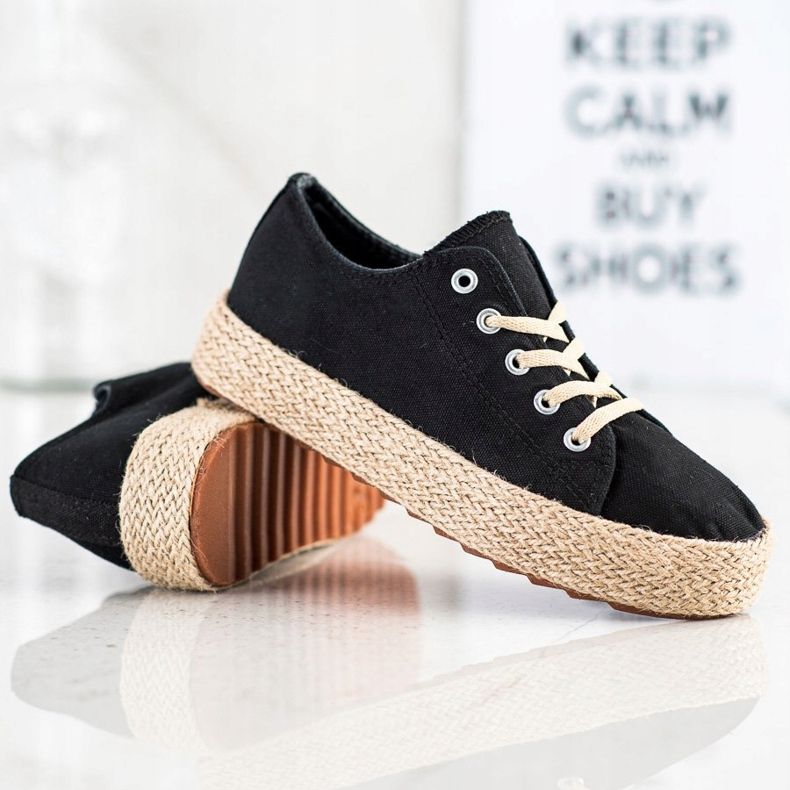 Kylie Stylische Espadrilles schwarz 1