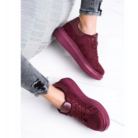 SHELOVET Wildleder-Sneaker auf der Plattform rot 2