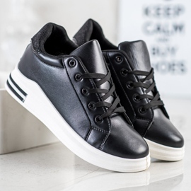 Diamantique Keilsneaker mit Glitzer schwarz 1