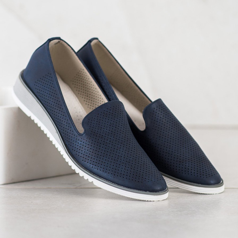 Goodin Durchbrochene Lederlords blau 1