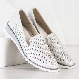 Goodin Durchbrochene Lederlords silber- grau 2