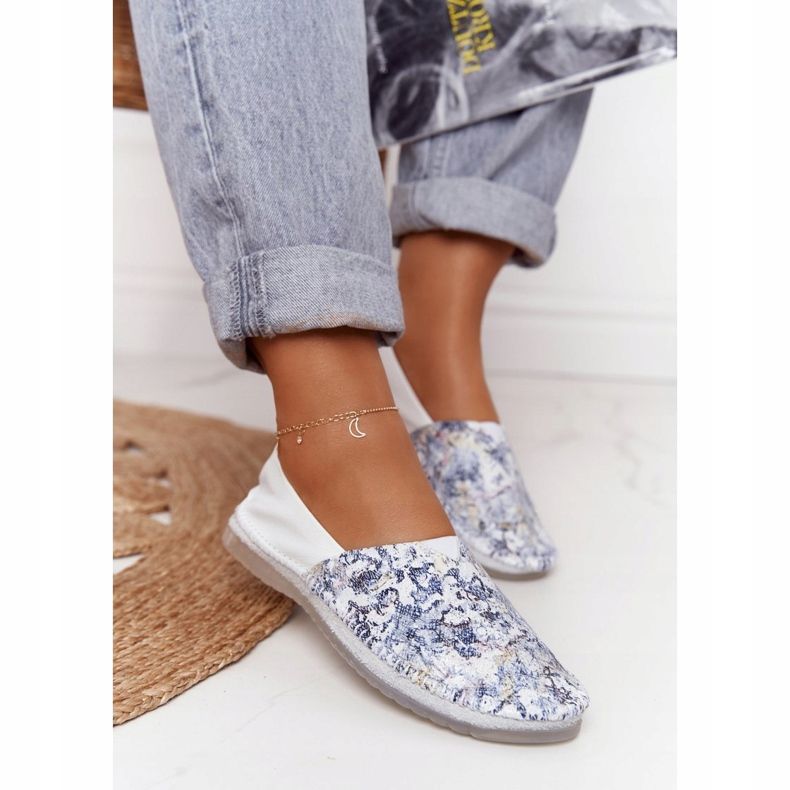 Damen Leder Maciejka Ballerinas Weiß 01930-85 mehrfarbig 2