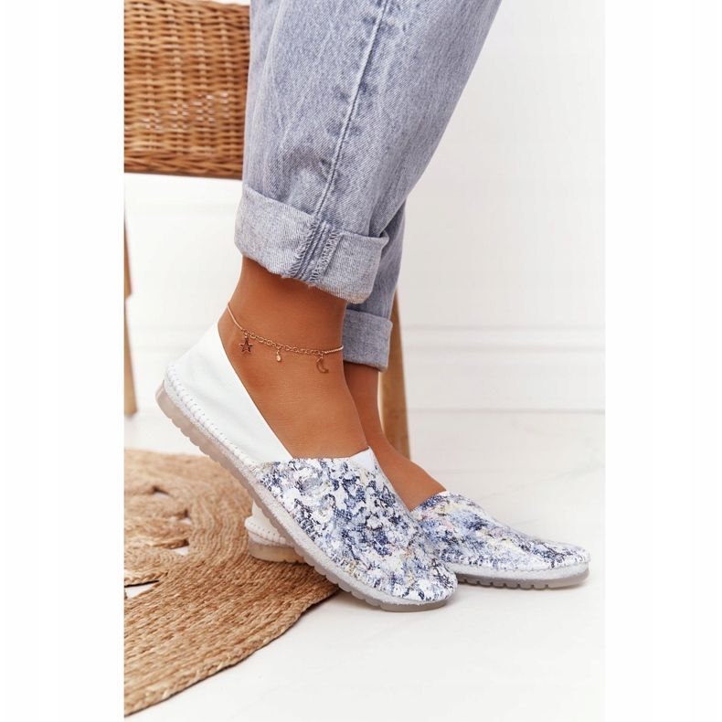 Damen Leder Maciejka Ballerinas Weiß 01930-85 mehrfarbig 1