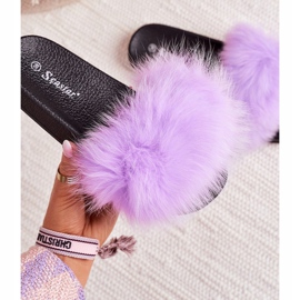 PS1 Damen Hausschuhe mit Fell Violett Belmondo lila 1