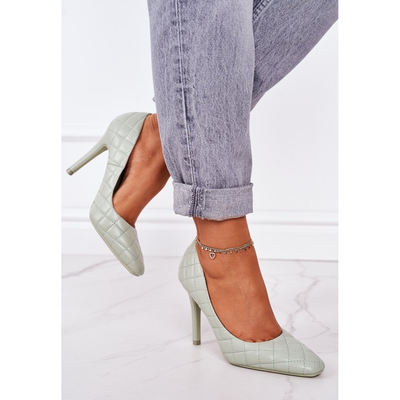 PS1 Elegante grüne Steppstilettos Rosanna 2