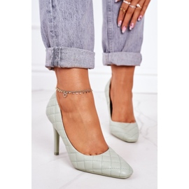 PS1 Elegante grüne Steppstilettos Rosanna 1