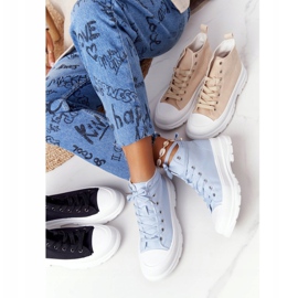 FB2 Hohe Sneakers für Damen auf einer großen Sohle Blau Trissy 1