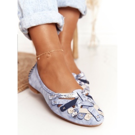 Damen Lederballerinas Maciejka Blau 01358-45 1