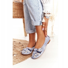 Damen Lederballerinas Maciejka Blau 01358-45 2