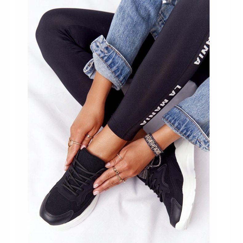 FB2 Black Delusion Damen Sneakers auf großer Sohle schwarz 2