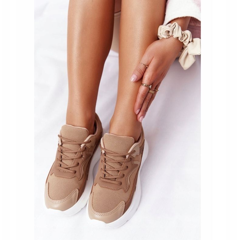 FB2 Sneakers für Damen auf großer Sohle Hellbraun Delusion 1