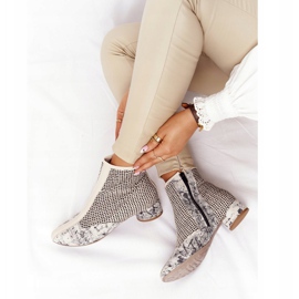 Stiefel mit geflochtenem Absatz Maciejka 04937-03 Grau beige 2