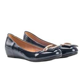 Marineblau lackierte Lillie Ballerinas 1