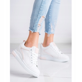 SHELOVET Weiße Schuhe mit verstecktem Keil 2