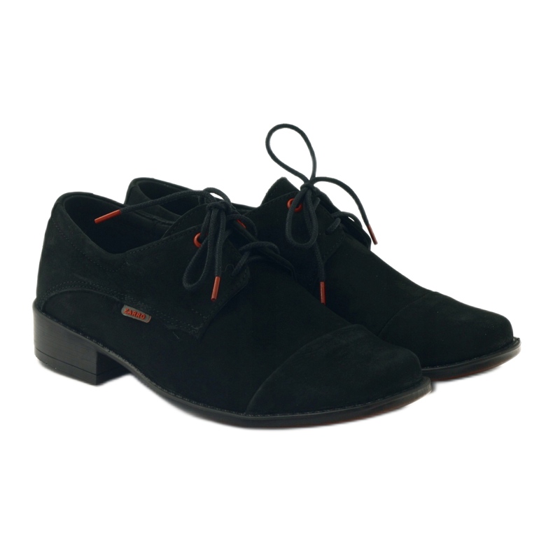 Zarro Schwarze Kommunionschuhe, Sämischleder rot 4