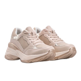 Goldene Sneaker mit dicker Lydia-Sohle beige 1