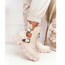FB2 Damen Plateau Workers Stiefel Beige Cosmic Love 1