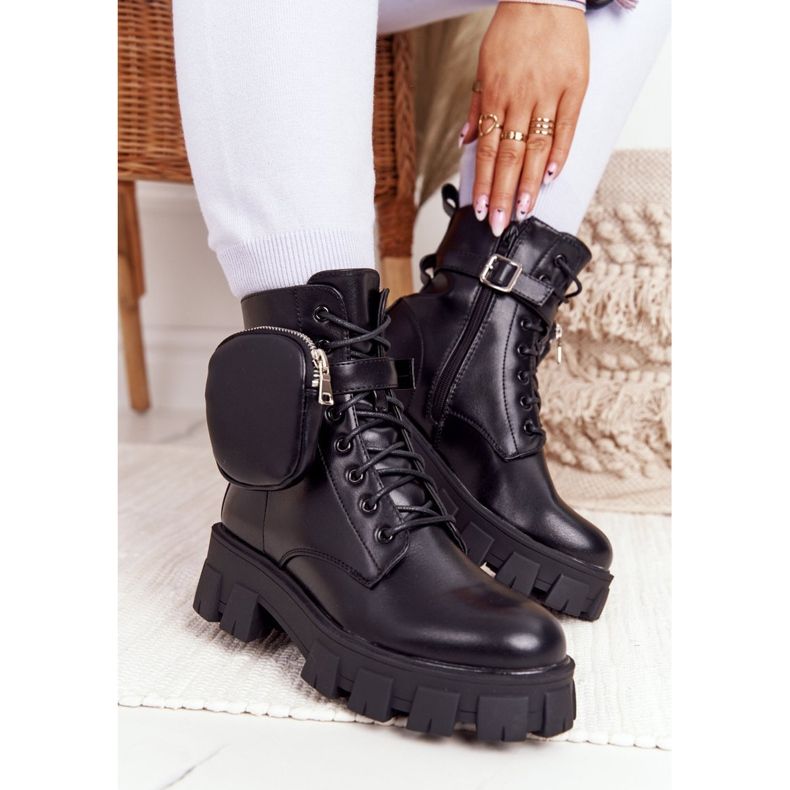 PS1 Schwarze Arbeiterstiefel auf Plattform Black Saturday 1