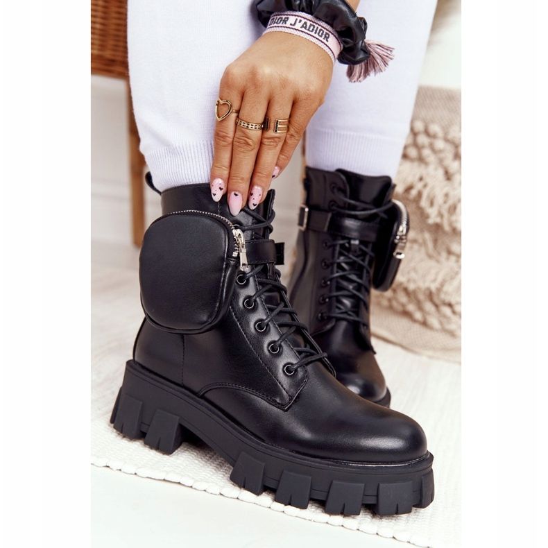 PS1 Schwarze Arbeiterstiefel auf Plattform Black Saturday 2