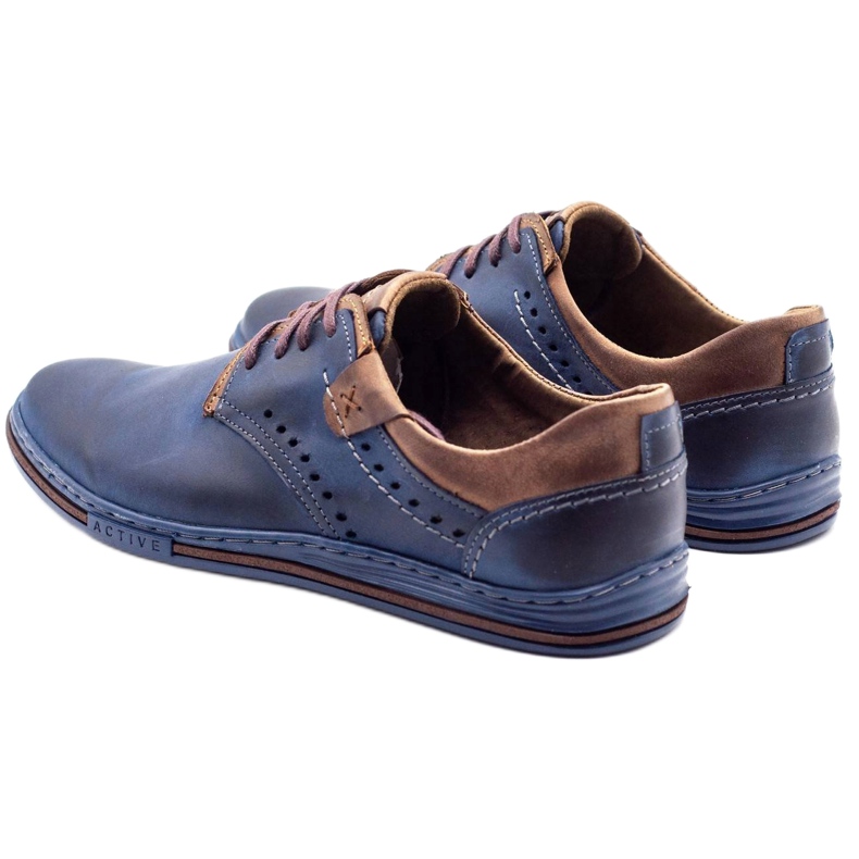 Polbut Freizeitschuhe Herren 402 marineblau mit braun 4