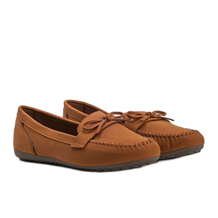 Braune matte Loafer mit Deborah-Schleife 1