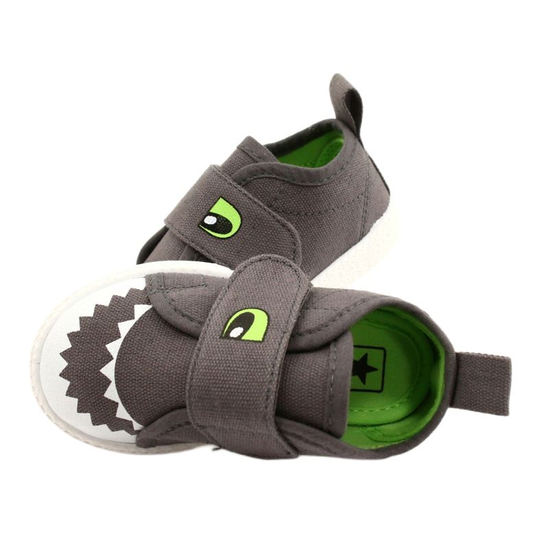 News Klettkinder-Turnschuhe Krokodil 21DZ26-3923 Grau 4