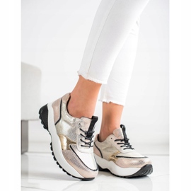 VINCEZA Goldene Ledersneaker schwarz 2