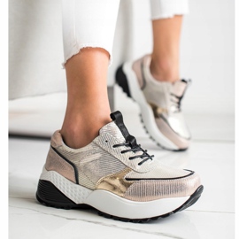 VINCEZA Goldene Ledersneaker schwarz 1