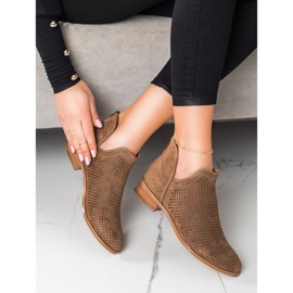 VINCEZA Frühlingsstiefel mit Lochmuster braun 1