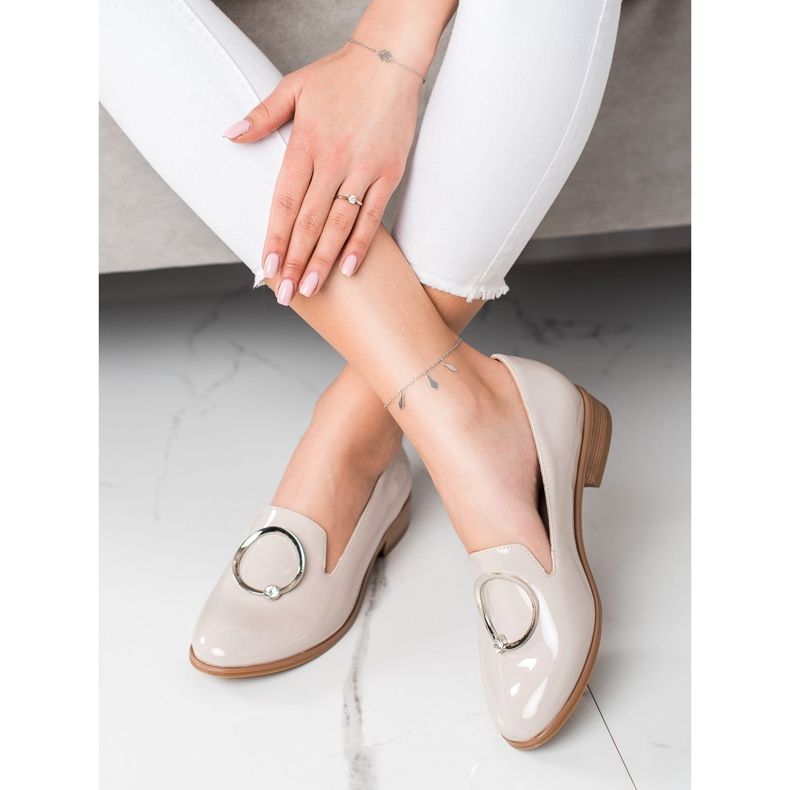 Beige Slipper mit VINCEZA-Dekor 1