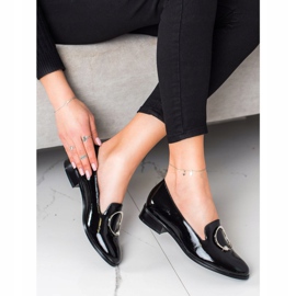 Schwarze Mokassins mit VINCEZA-Dekoration 1