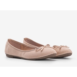 Beige Ballerinas mit Schleife Angelina 1