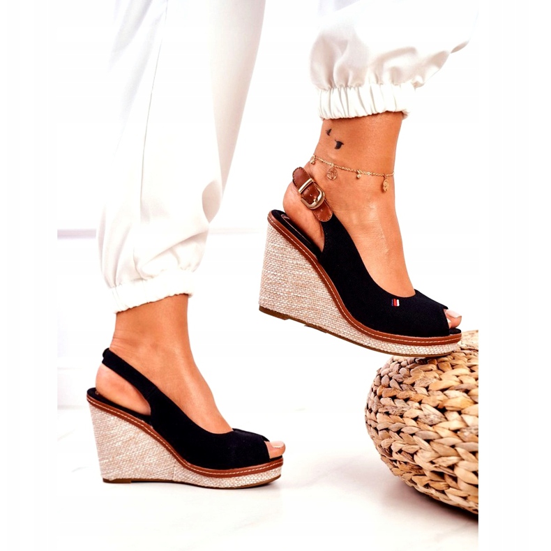 PS1 Tommy – Geflochtene Keilsandalen in Schwarz braun 3