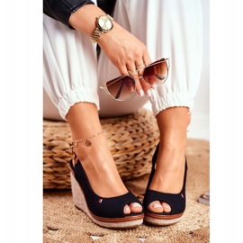 PS1 Tommy – Geflochtene Keilsandalen in Schwarz braun 1