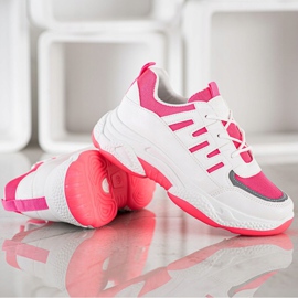 SHELOVET Bequeme Sneaker mit Mesh BH-001RO weiß rosa 2