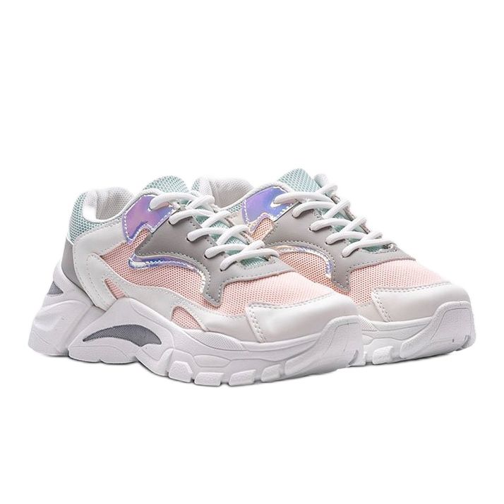 Weiße und pinke Lesly-Turnschuhe 1