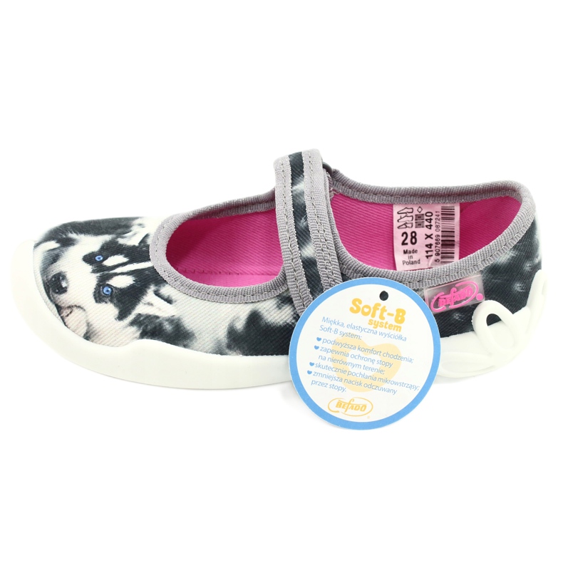 Befado Kinderruhschuhe 114x440 farbenfroh mit Hundeanwendung weiß 6