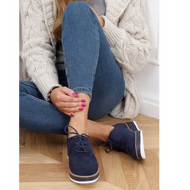 Damen-Loafer mit Schnürung marineblau 8988-45 Blau navy blau 1