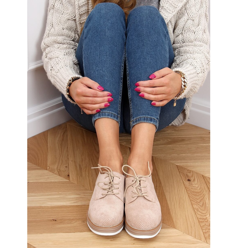 Damen Slipper mit Schnürung beige 8988-45 Beige 2