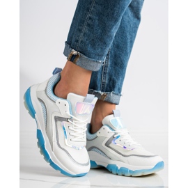 Ideal Shoes Sneakers mit Glitzereinsatz weiß mehrfarbig 2