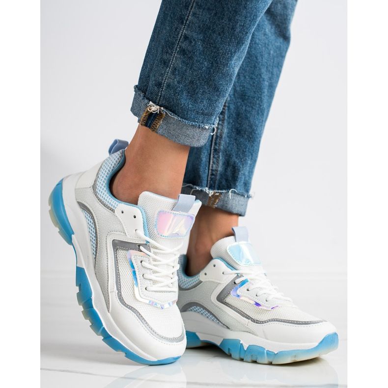 Ideal Shoes Sneakers mit Glitzereinsatz weiß mehrfarbig 2