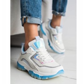 Ideal Shoes Sneakers mit Glitzereinsatz weiß mehrfarbig 1