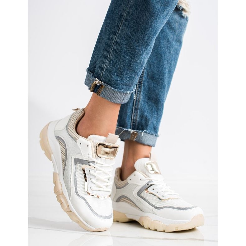 Ideal Shoes Sneakers mit Glitzereinsatz weiß mehrfarbig 1