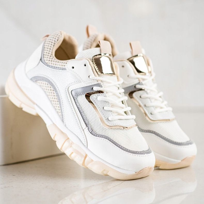 Ideal Shoes Sneakers mit Glitzereinsatz weiß mehrfarbig 2