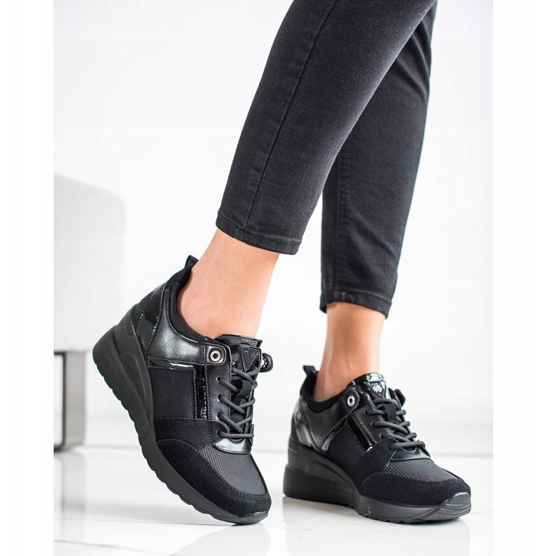 Stylische VINCEZA Sneaker schwarz 1