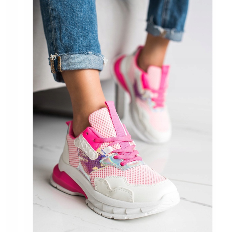 SHELOVET Modische Turnschuhe weiß rosa 2